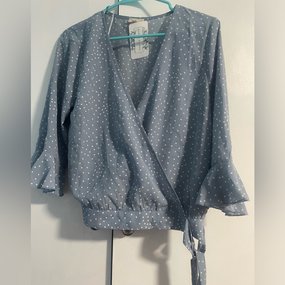 Piper Polka Dot Blue Blouse Size M